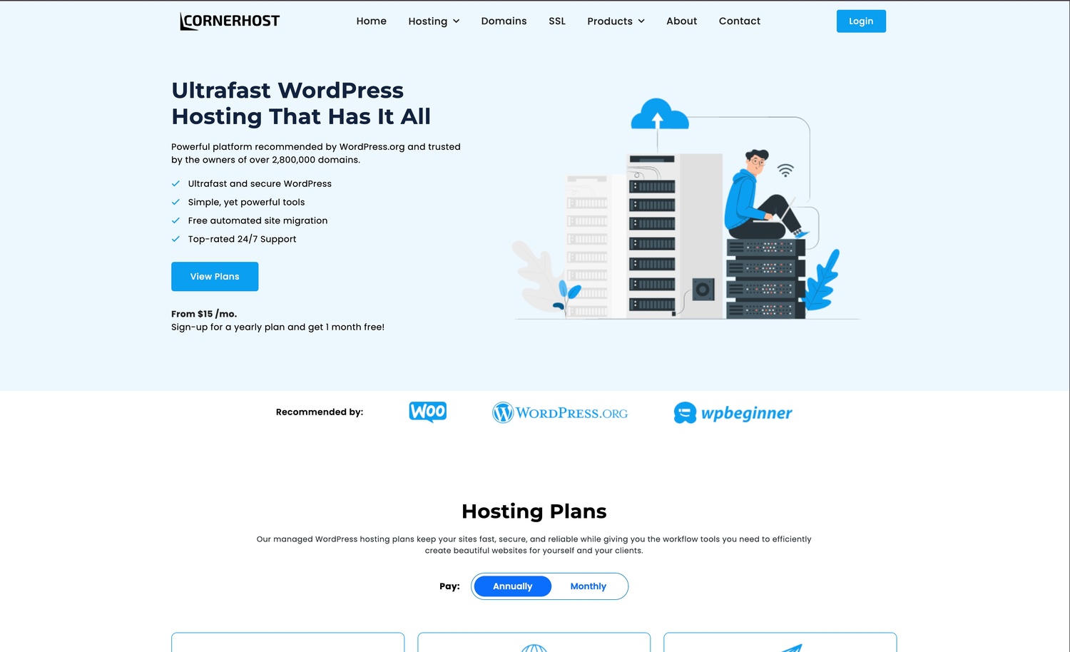 Web Hosting Platform - Corner host screenshot